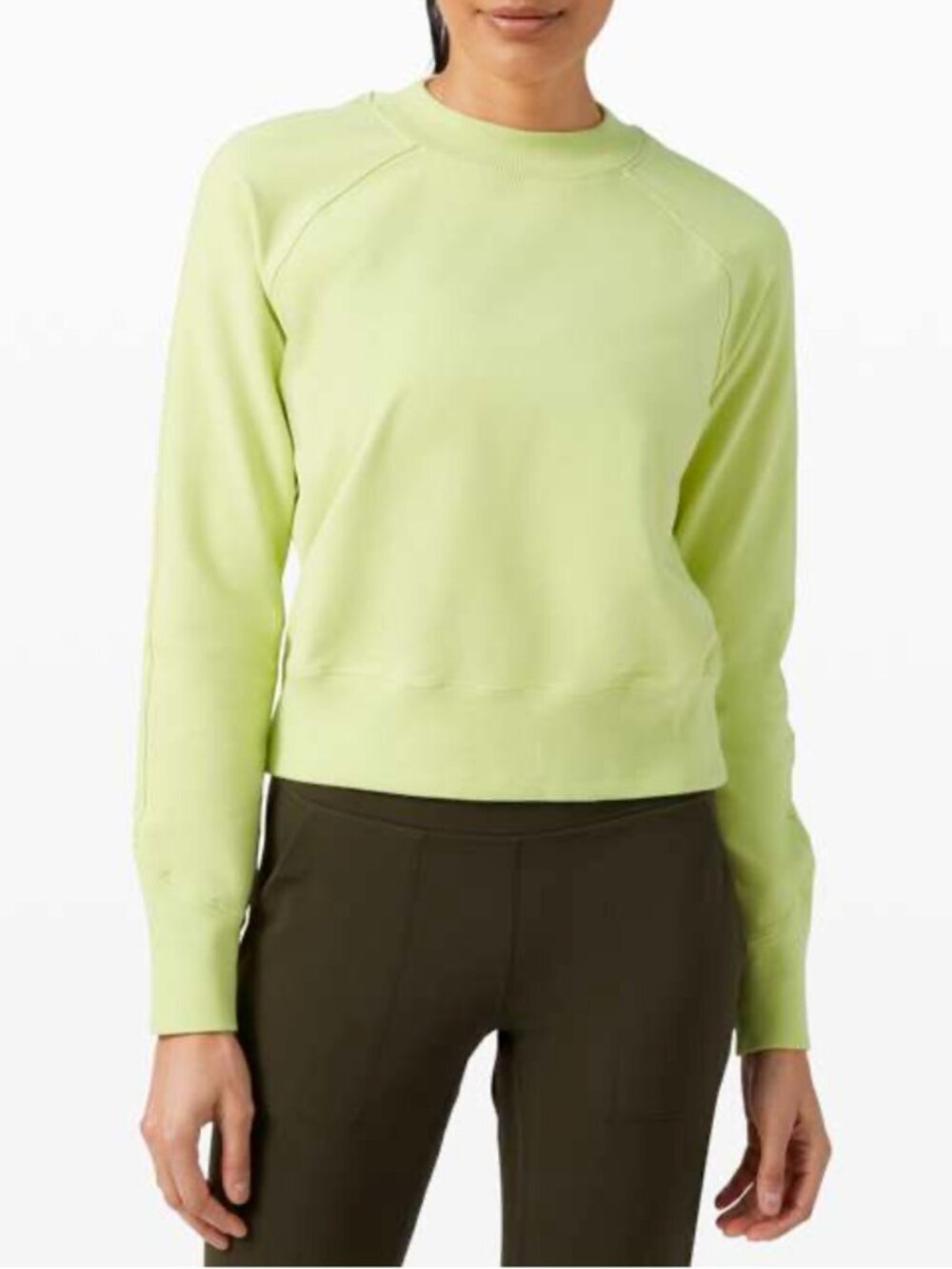 Lululemon Ready to Roll Crew Lemon Vibe Cotton Terry Sweatshirt Women's XS S